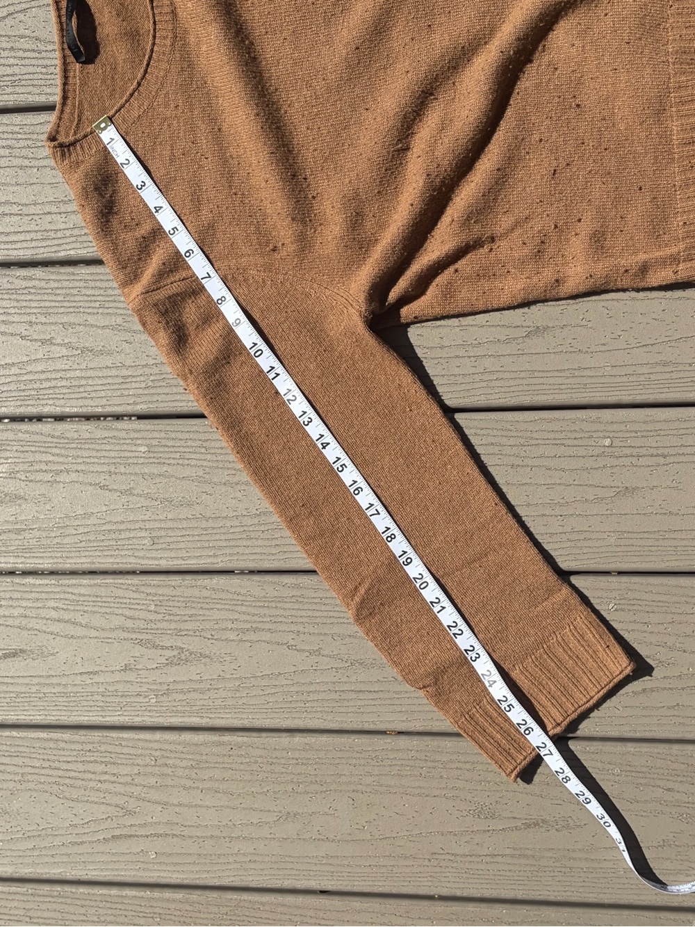 Jenni Kayne Camel Brown Scoop Neck Knit Sweater